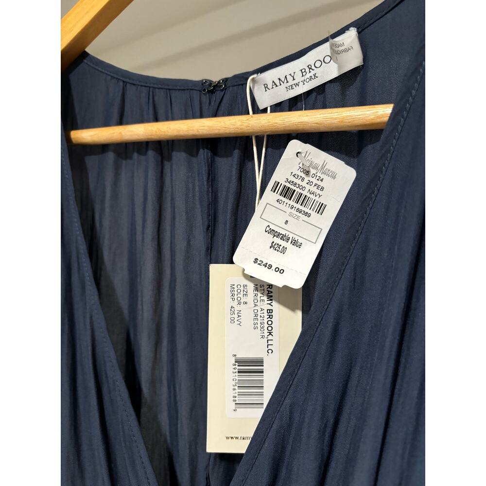 $425 NWT Ramy Brook Women's Blue Merida Sleeveless Shift Dress size 8 - Picture 7 of 11